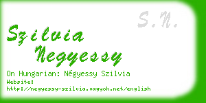 szilvia negyessy business card